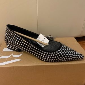 ZARA Crystal Ballet Flats NWT